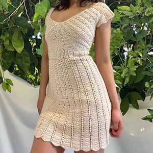 Cream Crochet Dress